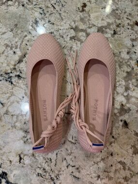 Rothy’s ballerina pink square wrap flat